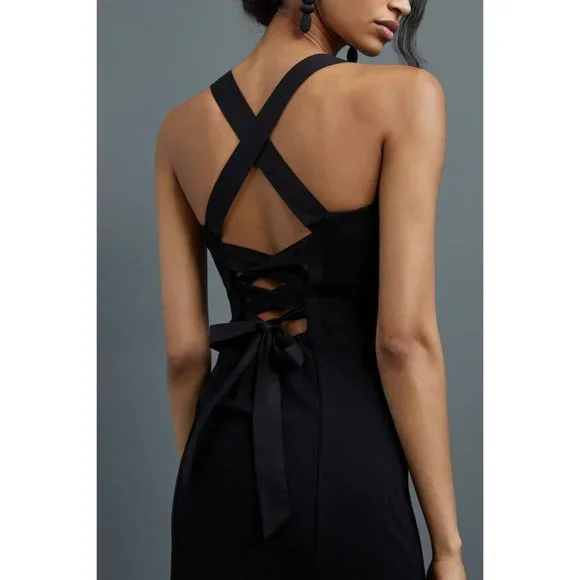 Anthropologie Porridge Seamed Cross-Back Midi Dress - Picture 5 of 5